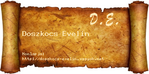 Doszkocs Evelin névjegykártya